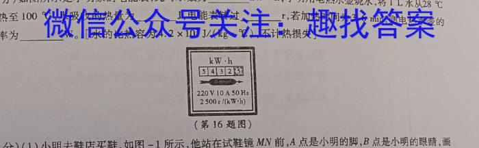 文博志鸿 2023年河南省普通高中招生考试模拟试卷(信息卷一).物理