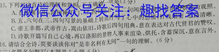 2023届河南省高一年级考试5月联考(23-484A)语文