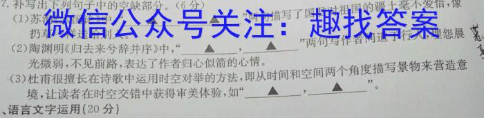 江西省宜春市2023年初中学业水平适应性考试（6月）语文