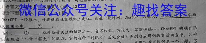 文博志鸿 2023年河南省普通高中招生考试模拟试卷(压轴二)语文