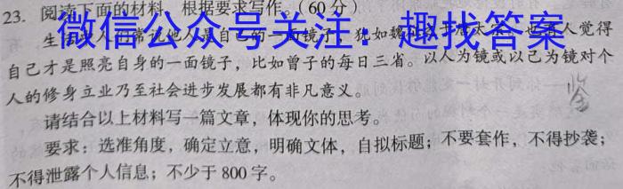 1号卷·2023年A10联盟高二年级(2021级)下学期6月学情调研考试语文