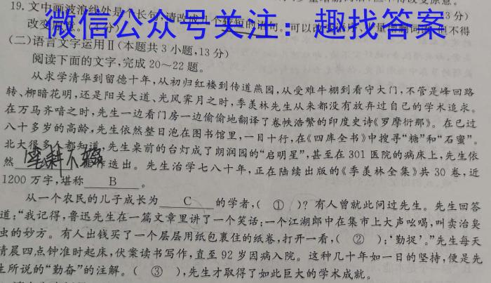 河南省2023年春季学期高二年级7月质量检测语文