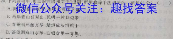 2023年陕西省初中学业水平考试全真模拟押题卷(二)语文