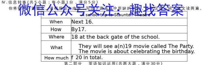 广西省钦州市2023年春季学期高二期末教学质量监测(23-567B)英语试题