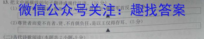 2023-2024衡水金卷先享题高三一轮复习周测卷/语文3文言文阅读3语文