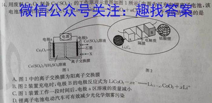 衡水金卷先享题2024届高三周测卷 新高考化学