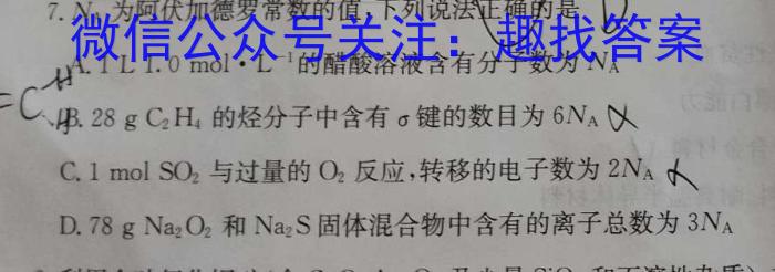 大联考·2024-2023学年高一年级阶段性测试（五）化学