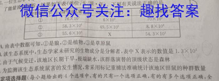 天祝一中2022-2023学年度高二第二学期第二次月考(232768D)生物