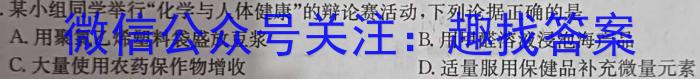 陕西省2022~2023学年度高一第二学期期末教学质量检测(标识□)化学