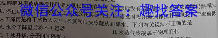 安徽省安庆市2023届初三毕业班模拟考试（二模）【第二中学】化学