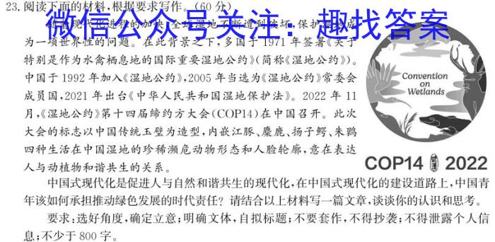 安徽省潜山市2022-2023学年度八年级第二学期期末教学质量检测语文