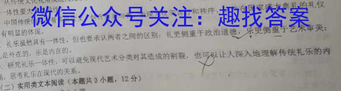 天一大联考·皖豫名校联盟2022-2023学年(下)高一年级阶段性测试(期末)语文