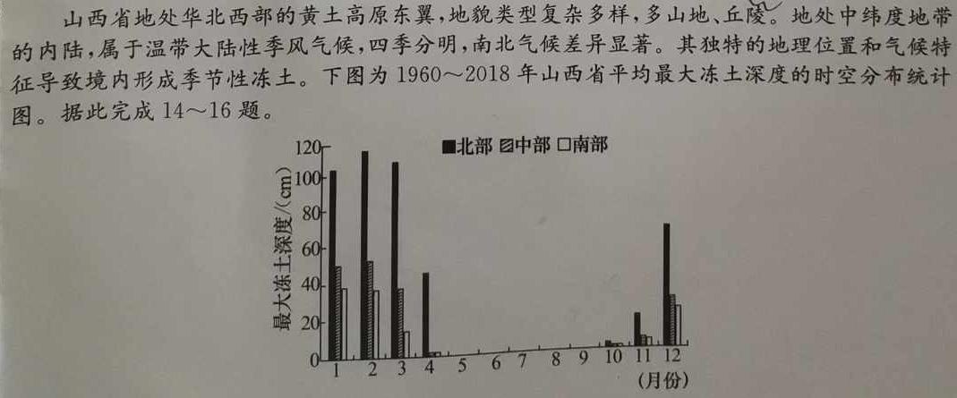 山西省太原37中2022-2023学年七年级阶段练习（三）.地理