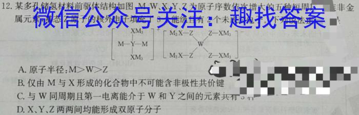 伯乐马 2023年普通高等学校招生新高考模拟考试(九)化学