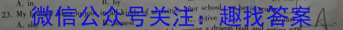 陕西省2023届中考考前抢分卷【CCZX A SX】英语