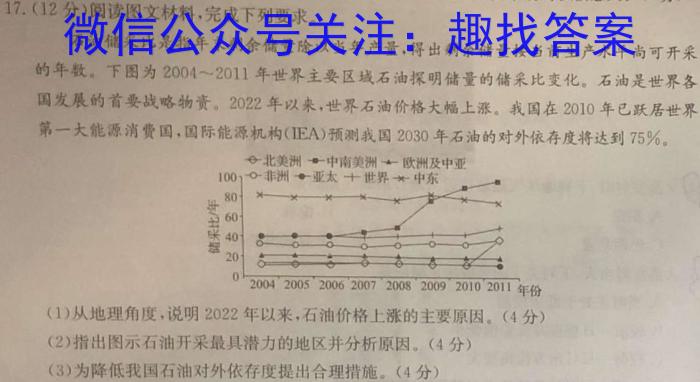 安徽省合肥市蜀山区2022-2023学年第二学期七年级学业质量检测地理.