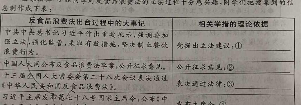 一步之遥 2023年河北省初中毕业生升学文化课考试模拟考试(十二)政治y