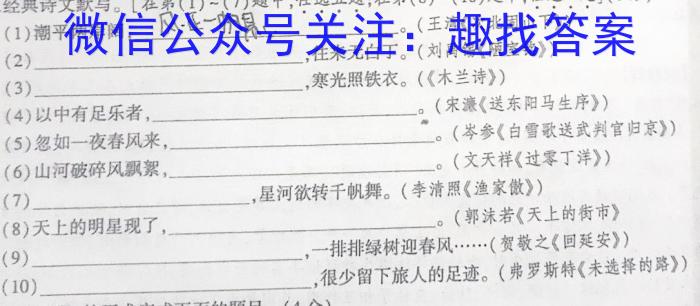 2023年湖南省普通高中学业水平考试仿真试卷(合格性考试)(第四次考试)语文