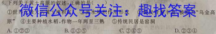 安徽省2022-2023学年度八年级阶段诊断【R- PGZX F- AH（八）】地理.