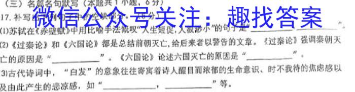 2023年陕西省九年级临考冲刺卷（F）语文