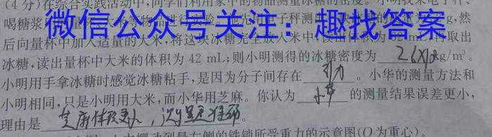 文博志鸿 2023年河北省初中毕业生升学文化课模拟考试(冲刺二)物理`