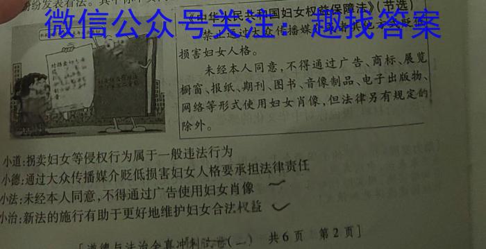 2023届陕西省九年级教学质量检测(✰)政治1