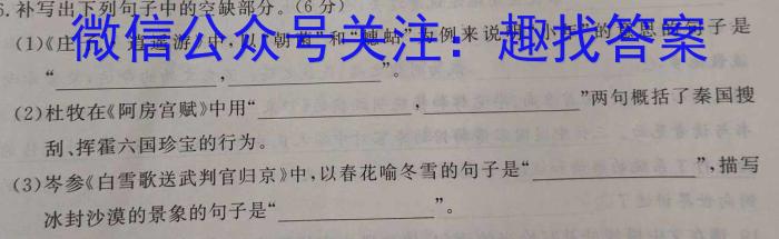 长沙市第一中学2022-2023学年度高一第二学期第二次阶段性考试语文