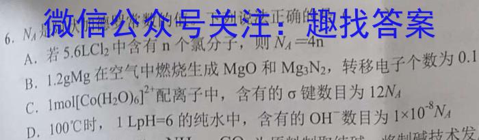 1号卷·2023年A10联盟高一年级(2022级)下学期6月学情调研考试化学