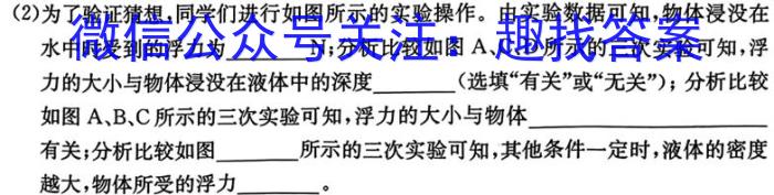 2023年山西省初中学业水平考试 定心卷物理`