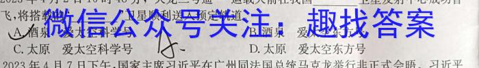陕西省2023年九年级教学质量检测B（☆五角星）政治~