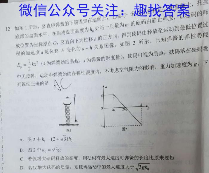 2023年陕西省初中学业水平考试信息卷（C）Aq物理