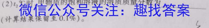 安徽第一卷·2024-2023学年安徽省七年级下学期阶段性质量监测(八)8化学