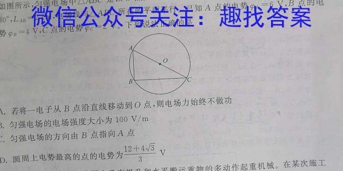 安徽省2023年中考导航总复习三轮模拟（一）l物理