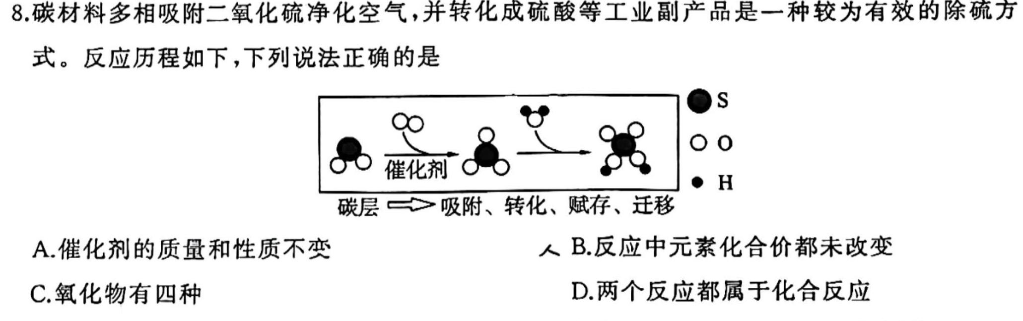 万友2022-2023学年下学期八年级教学评价四(期末)化学