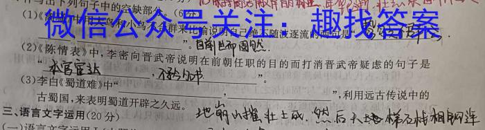 陕西学林教育 2022~2023学年度第二学期七年级期末调研试题(卷)语文