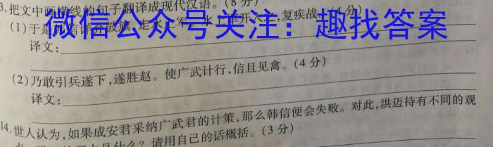 云南省2022-2023学年高一年级下学期期末模拟测试语文