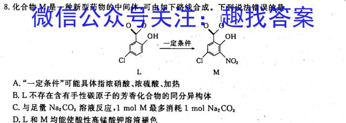 2023年衡水名师原创高考信息卷(六)化学