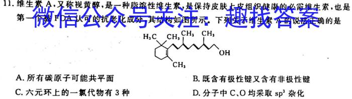 厦门市湖滨中学2022-2023学年第二学期高二期末质量检测(6月)化学