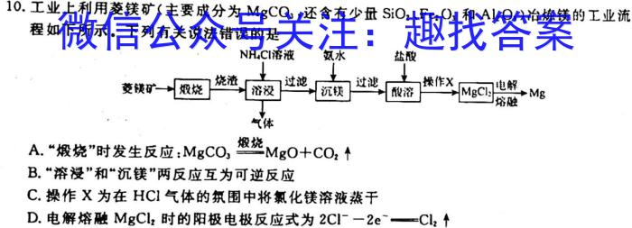 2024-2023学年安徽省九年级教学质量监测（八）化学