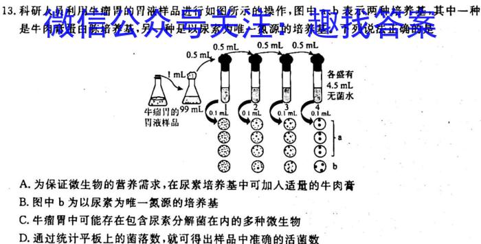 陕西省2022~2023学年第二学期高一年级期末考试(8147A)生物