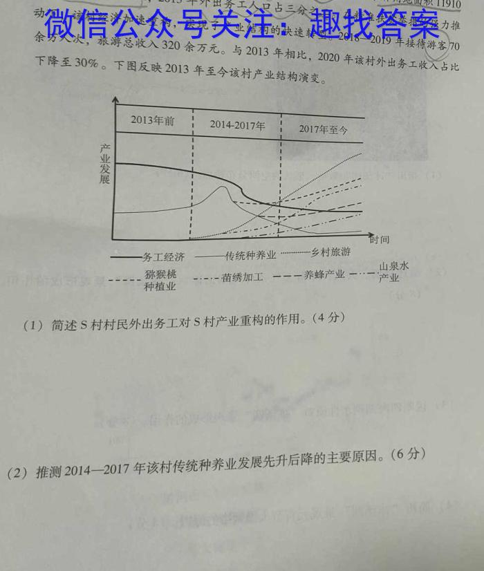 旬阳市2023年初中学业水平模拟考试(二)2q地理