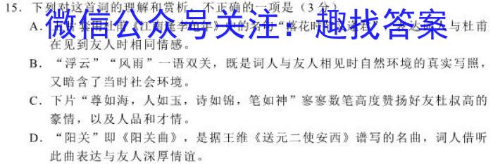2023年“万友”中考定准卷语文