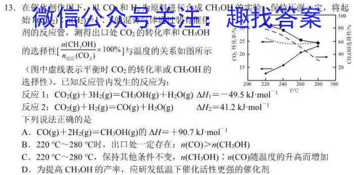 文博志鸿 2023年河南省普通高中招生考试模拟试卷(预测一)化学