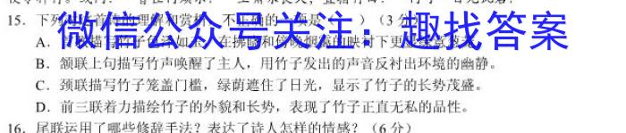 九师联盟2024~2023学年高二摸底联考语文(L)语文
