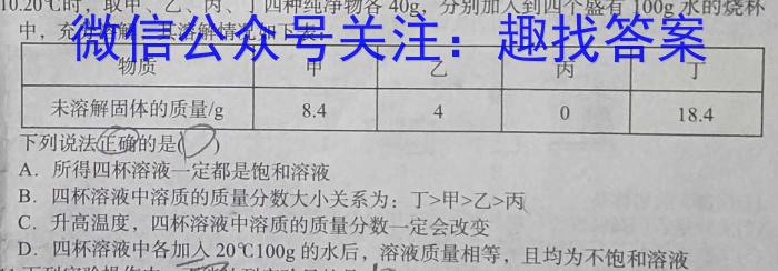 2022-2023学年中原名校中考联盟测评(四)化学