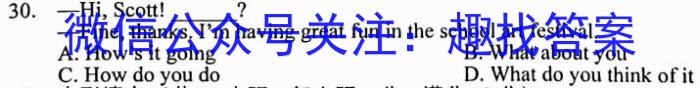 江准名校·2022~2023学年下学期高一年级阶段联考(231610D)英语