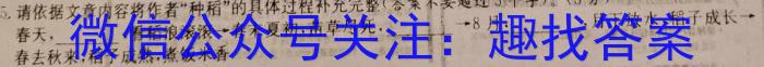 安徽第一卷·2024-2023学年安徽省八年级教学质量检测(八)语文