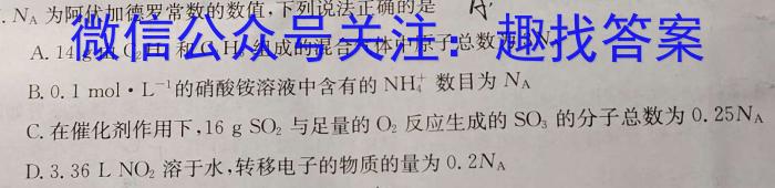 陕西省2023年九年级教学质量检测A（黑色◇）化学