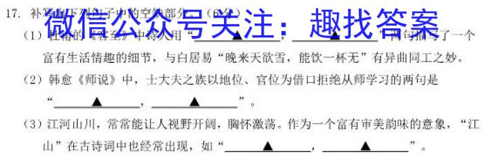 九师联盟 2022-2023学年高三5月高考仿真模拟(新高考)G语文