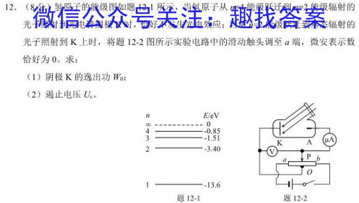 湖北省部分市州2023年7月高二年级联合调研考试q物理